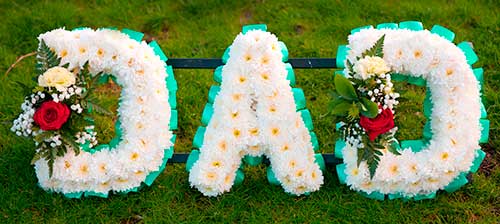 dad tribute funeral flower arrangement