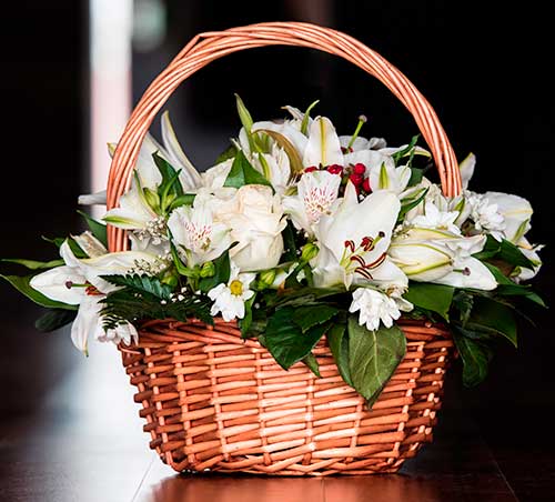 flower basket for funeral